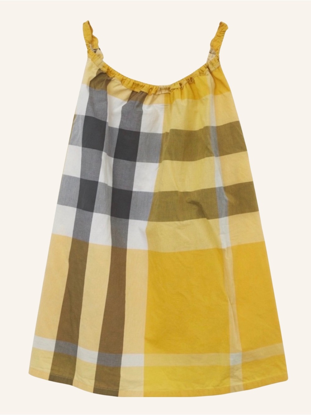 Burberry Yellow Plaid Cotton A-Line Sleeveless Top Girls 14/16 or fits PS Women - Picture 2 of 15